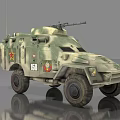 Military Armored Vehicle With Camouflage Paint Red Star Emblem Number 156 And Turret