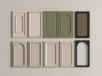Assorted Door Panels With Various Designs Colors And Classic Shapes 3d model