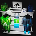 Adidas Retail Display Rack With Backpacks Shirts And Socks For Store