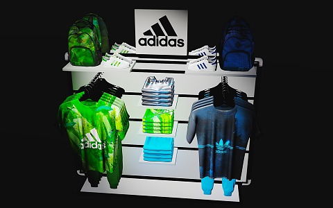 Visual Marketing Adidas Shelf T-Shirt Display 3d model