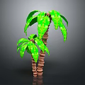 Realistic 3D Palm Trees With Lush Green Leaves And Textured Trunks