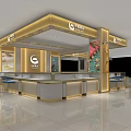Modern Jewelry Store Interior Design With Display Counters Bright Lighting And Brand Logos
