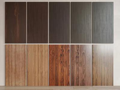 Various Wood Textured Wall Panels In Different Colors For Interior Decor 3d model