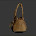 Brown Leather PRADA Handbag With Double Handles Gold Hardware And Classic Design