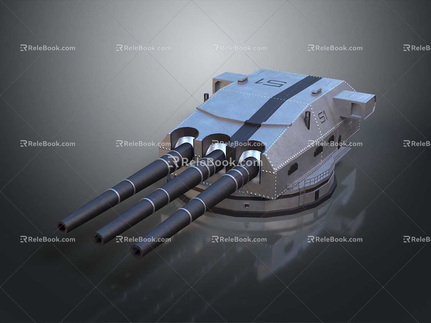 turret turntable sci-fi tower defense game tower defense 3d model