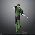 Green Lantern Action Figure In Green Black Costume With Mask And Dynamic Pose