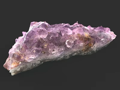 Natural Purple Amethyst Cluster Jewelry Piece With Raw Crystal Texture And Sparkling Surface 3d model