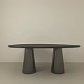 Modern Black Coffee Table With Two Conical Legs And Minimalist Design 3d model