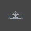 Disc Shaped Starship With Red Engines In Starry Space Background