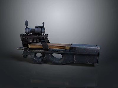 Tactical Modern Weapon With Scope Wooden Component And Metal Frame Design 3d model