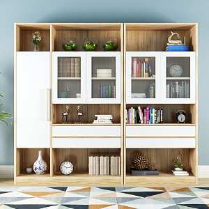 Nordic Bookcase Bookshelf 3d model