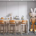 Modern Bar Chair Combination Bar Chair Combination 3d model