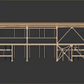 Golden Metallic Building Framework Structure With Support Beams Floor Joists And Columns