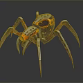 Futuristic Mechanical Spider Design With Metallic Legs And Detailed Components