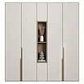 Modern Neutral Toned Decorative Cabinet With Open Shelf Dried Flowers White Vase And Stones