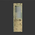Vintage Light Green Cabinet With Glass Door Drawers And Worn Surface Design