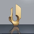 Sleek Modern Swing Door With Gold Metallic Finish And Smooth Reflective Surface