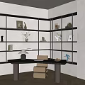 Bookcase Study Bookcase Decorative Bookshelf Open Bookshelf 3d model