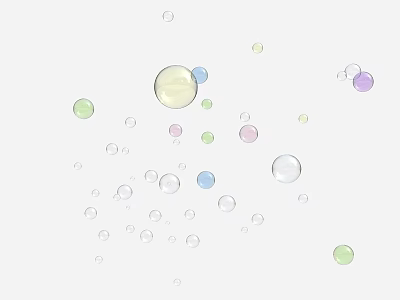 Colorful And Transparent Bubbles Floating On White Background With Various Sizes 3d model