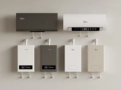 Midea Water Heaters With Various Designs And Colors 3d model