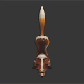 Cute Brown And White Corgi Figurine With Shiny Eyes Standing On Black Background