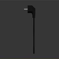 Computer Power Plug With Curved Black Cable And Gray Background Design Accessory 3d model