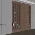Modern Tea Cabinet With LED Lighting Displaying Tea Sets And Wooden Panels