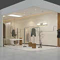 Modern Clothing Store Interior With Mannequins Dresses Display Racks And Plants