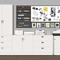 Modern Filing Cabinet Office Filing Cabinet Printer Filing Cabinet Office Whiteboard Bookcase Notes Wall 3d model