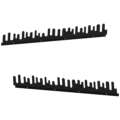 Black Wall Mounted Hook Racks With Multiple Hooks For Home Storage And Organizing 3d model