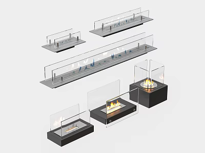 Various Modern Glass Fireplace Designs With Contemporary Styles Sleek Bases And Interior Decor Features 3d model