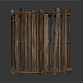 Handmade Wooden Cart Constructed With Sticks And Planks In Simple Design