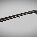 Old Fashioned Shotgun With Long Metal Barrel And Wooden Vintage Stock Design