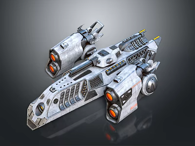 Futuristic Sci Fi Fighter Jet With Mechanical Details 3d model