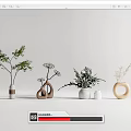Decorative Vases With Green Plants And White Flowers For Interior Decor