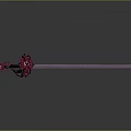 Elegant Purple Decorative Sword With Pink Flower Details On Ornate Hilt