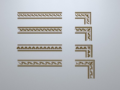 Chinese-style window grilles line silhouette pane window sill border engraved window edge strip construction model