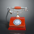 Vintage Rotary Dial Telephone With Wooden Base And Metal Handset In Mobile Digital