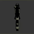 Futuristic Double Barreled Weapon With Green Glowing Accents And Modern Tactical Design
