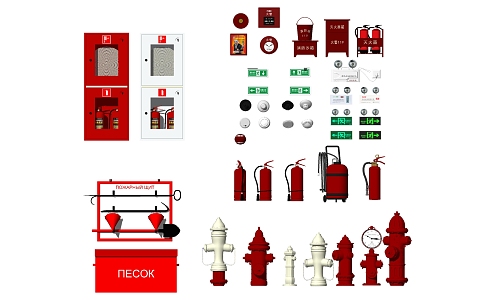 modern fire fighting equipment fire fighting equipment 3d model