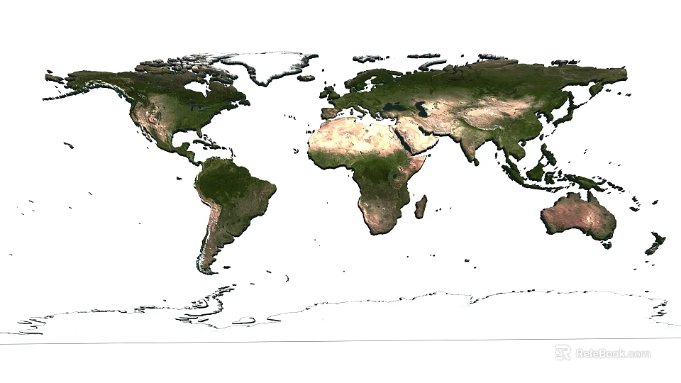 Aerial Planning Of World Map With Global Geographical Layout And View 3d model 