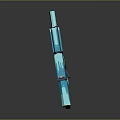 Turquoise Blue Low Poly Rifle with Modern Geometric Design Glossy Finish on Dark Background