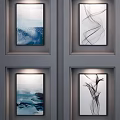 Modern Abstract Painting Hanging Picture Combination 3d model
