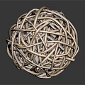 Decorative Ornament Set Woven Rattan Spherical Design for Home Decor Accent Piece