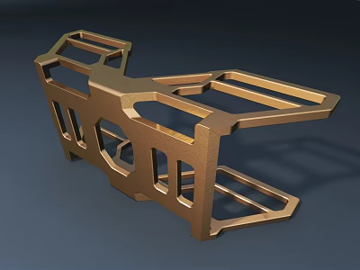 Modern Metallic Geometric Hollow Design Stool With Structural Frame For Home Decor 3d model