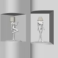 Modern embedded corner wall lamp 3d model