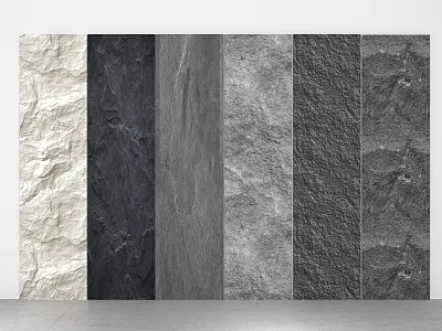 Natural Stone and Wood Texture Samples with Various Colors for Interior Design 3d model