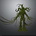 Enchanted Green Tree Creature Formed By Twisted Vines And Gnarled Roots