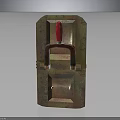 Vintage Rusty Metal Mechanical Component With Red Handle And Mounting Holes