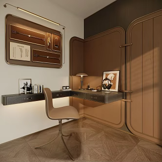 Modern Hard Wall Desk Chair 3d model
